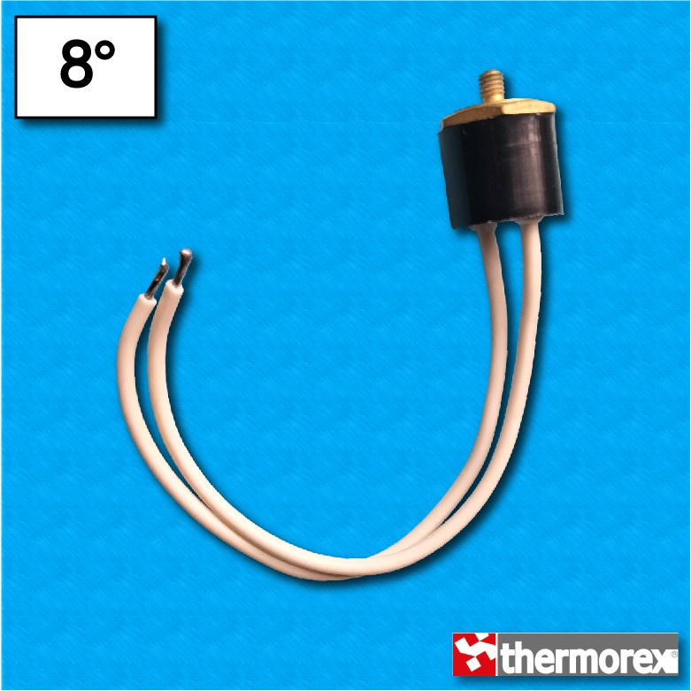 Thermostat TK24 8°C - Contacts normalement ouvert - Fixation avec vis M4 - Cables 150/150 mm