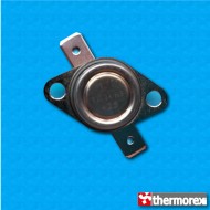 Thermostat TK24-HT at 425°C - Normally closed contacts - Horizontal terminals - With round clip - Ceramic body
