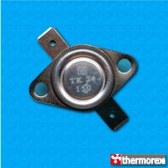 Thermostat TK24 150°C - Contacts normalement fermés - Terminaux horizontaux - Avec bride mobile - Corps en ceramique