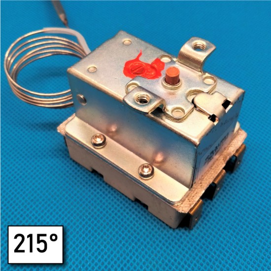 Thermostat a bulbè - 215°C - Reset manuel - 3 Poles (TPST) - Mesures de bulbè 3x98 mm - Courant nominal 20A/250V