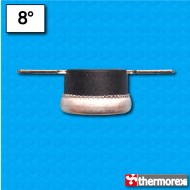 Thermostat TK24 8°C - Contacts normalement fermés - Terminaux horizontaux - Sans bride de fixation