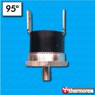 Termostato TK24 a 95°C - Contactos n.cerrados - Terminales vertical - Fijación con tornillo M4 - Base de aluminio - Cuerpo alto