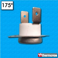 Thermostat TK24 at 175°C - Normally closed contacts - Vertical terminals - Fixed flange - High body - Reset at 160°C