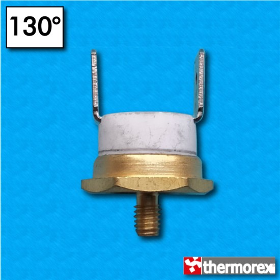 Termostato TK24 a 130°C - Contactos normalmente cerrados - Terminales vertical - Fijación con tornillo M4 - Cuerpo ceramico