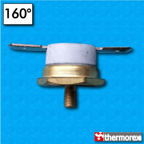 Thermostat TK24 at 160°C - Normally closed contacts - Horizontal terminals - With M4 screw - Ceramic body - Reset at 150°C