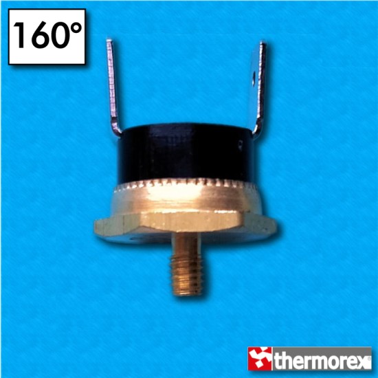 Termostato TK24 a 160°C - Contatti normalmente chiusi - Terminali verticali - Fissaggio a vite M4 - Reset a 145°C