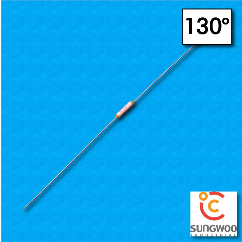Thermalfuse SUNG WOO type SW2 - Temperature 130°C - Wires 67x67 mm - Nominal current 2A