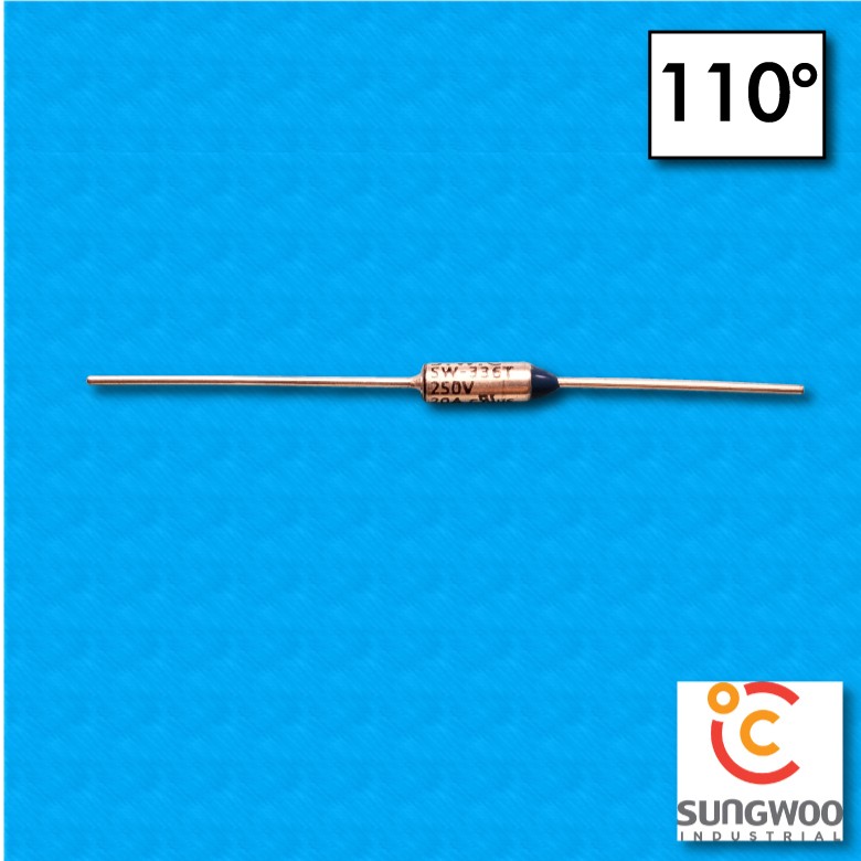 Thermalfuse SUNG WOO type SW3 - Temperature 110°C - Wires 35x26 mm - Nominal current 20A