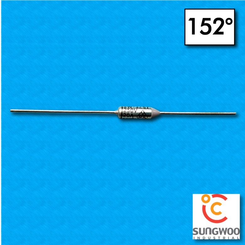 Thermalfuse SUNG WOO type SW3 - Temperature 152°C - Wires 35x26 mm - Nominal current 20A