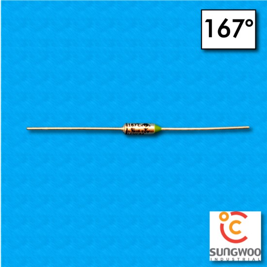 Thermalfuse SUNG WOO type SW1 - Temperature 167°C - Cables 35x35 mm - Courant nominal 10/15A