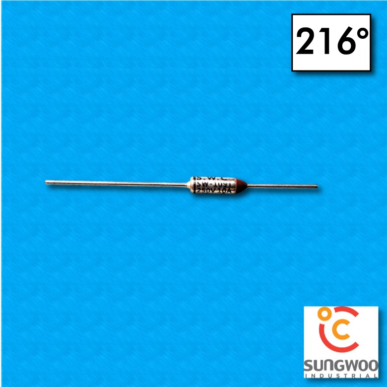 Termofusibile SUNG WOO tipo SW1 - Temperatura 216°C - Cabos 35x18 mm - Corriente nominal 10/15A