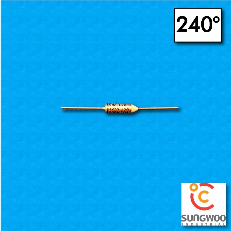 Thermalfuse SUNG WOO type SW1 - Temperature 240°C - Wires 18x18 mm - Nominal current 10/15A