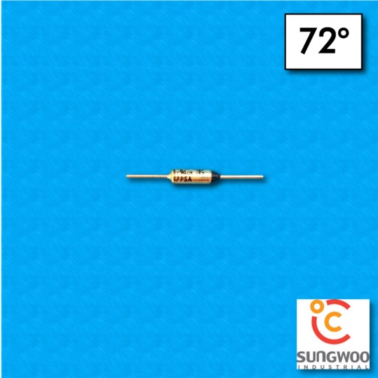Termofusibile SUNG WOO tipo SW1 - Temperatura 72°C - Cabos 12x14,8mm - Corriente nominal 10/15A