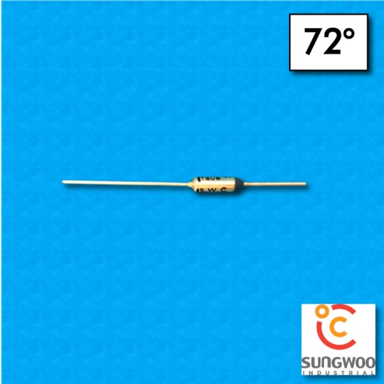 Termofusibile SUNG WOO tipo SW1 - Temperatura 72°C - Cabos 35x18 mm - Corriente nominal 10/15A