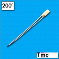 Thermal protector C1B - Temp. 200°C - FEP cables 100/100 mm - Rated current 2,5A - Suitable for vacuum impregnation