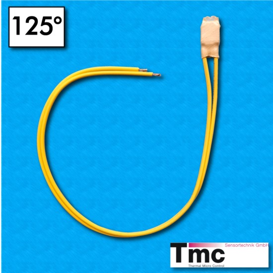 Thermal protector C1B - Temperature 125°C - Betatherm cables 300/300 mm - Rated current 2,5A
