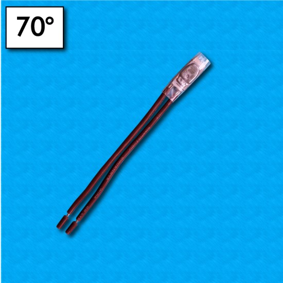 Thermal protector CS2A - Temperature 70°C - Cables 70/70 mm - Rated current 8A
