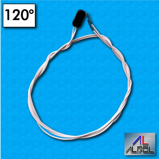 Thermal protector AM01 - Temperature 120°C - Cables 550/550 mm - Rated current 2,5A