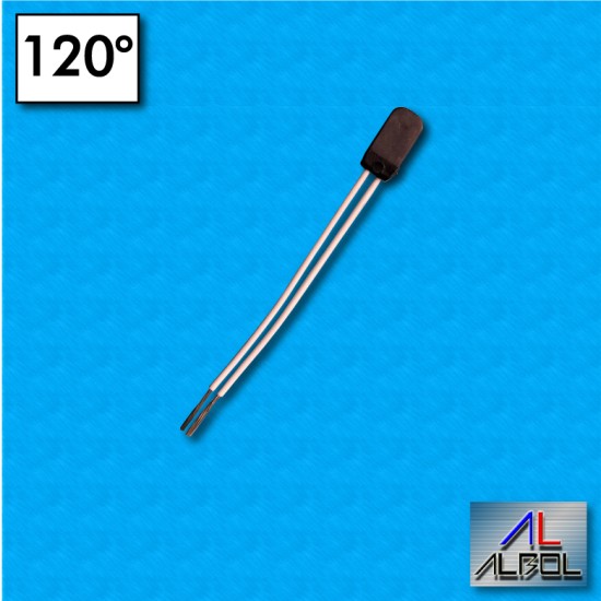 Thermal protector AM01 - Temperature 120°C - Cables 60/60 mm - Rated current 2,5A