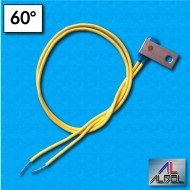 Thermal protector AM04 - Temperature 60°C - Cables 300/300 mm - Rated current 2,5A - With one hole clip