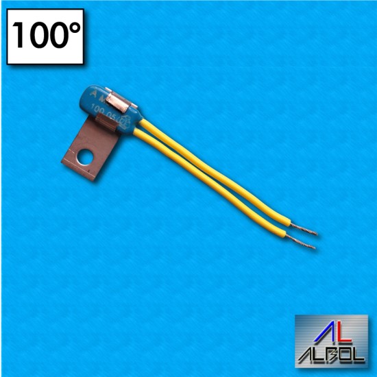Protecteur thermique AM04 - Temperature 100°C - Cables 60/60 mm - Portata 2,5A - Avec pince à un trou