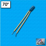 Thermal protector AM03 - Temperature 70°C - Cables 80/80 mm - Rated current 2,5A