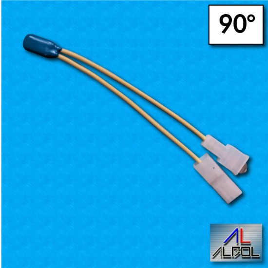 Thermal protector AM03 - Temperature 90°C - Cables 100/100 mm with D2 terminals - Rated current 2,5A