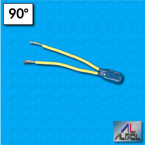 Protector termico AM03 - Temperatura 90°C - Cables 60/60 mm - Corriente nominal 2,5A