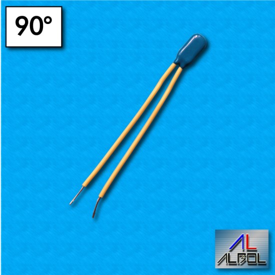 Thermal protector AM03 - Temperature 90°C - Cables 80/80 mm - Rated current 2,5A