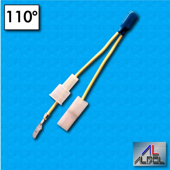 Protector termico AM03 - Temperatura 110°C - Cables 90/70 mm con terminales D2 - Corriente nominal 2,5A