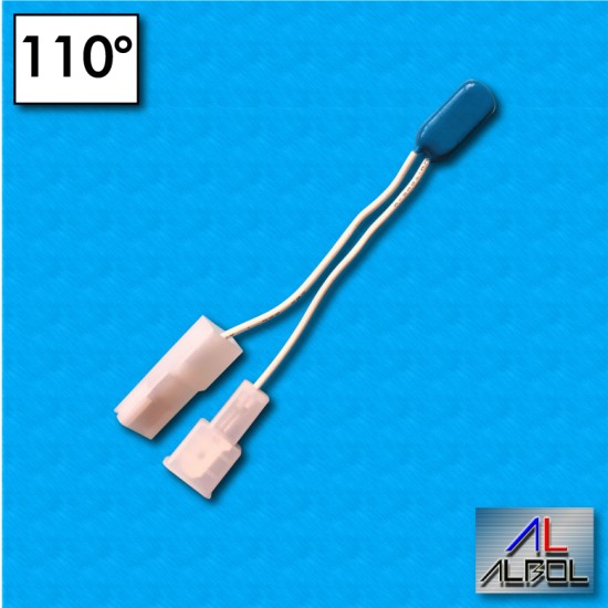 Thermal protector AM03S - Temperature 110°C - Cables 70/70 mm with D2 terminals - Rated current 2,5A