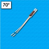 Protector termico BW-A1D - Temperatura 70°C - Cables 70/70 mm - Cables blancos - Corriente nominal 5A