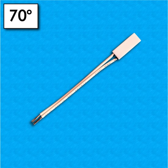 Thermal protector ST22 - Temperature 70°C - Cables 70/70 mm - Rated current 7A