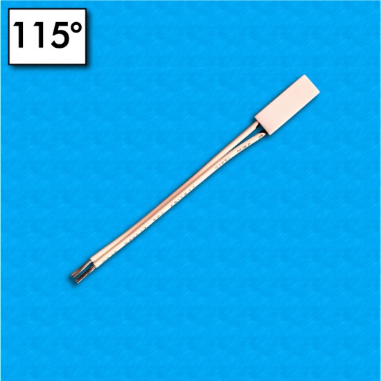 Protector termico ST22 - Temperatura 115°C - Cables 70/70 mm - Corriente nominal 7A