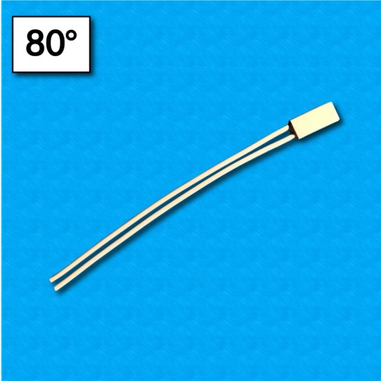 Thermal protector TB05 - Temperature 80°C - Cables 100/100 mm - Rated current 5A