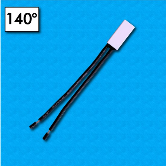 Protecteur thermique H20 - Temperature 140°C - Cables 70/70 mm - Courant nominal 10A - Cables noirs