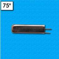 Protector termico JRMD - Temperatura 75°C - Normalmente abierto - Contactos de oro - Sin cables - Corriente nominal 5A