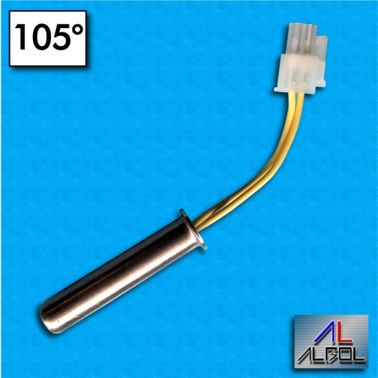 Protettore termico AM07-6 - Temperatura 105°C - Cavetti 60/60 mm - Portata 2,5A - Con sonda fumi e connettore D2