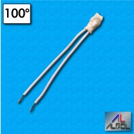 Protettore termico AC02G - Temperatura 100°C - Cavetti 100/100 mm - Portata 6,3A