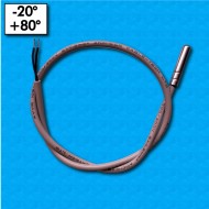 NTC probe ST-KWCT-33-500 - Range -20°/+80°C - PVC Cables 500/500mm - Beta 3435 - Body in epoxy resin