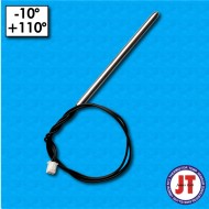 NTC probe STJT-RAD2 - Range -10°/+110°C - Cables 450/450mm - Beta 3945 - With stainless steel bulb