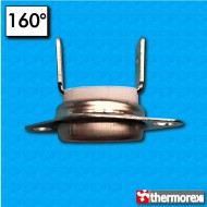 Thermostat TK24 at 160°C - Normally closed contacts - Vertical terminals - With round clip - Ceramic body