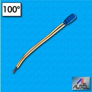 Thermal protector AM13 - Temperature 100°C - Normally open - Cables 100/100 mm - Rated current 2,5A