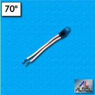 Protector termico AC13 - Temperatura 70°C - Normalmente abierto - Cables 60/60 mm - Corriente nominal 6,3A