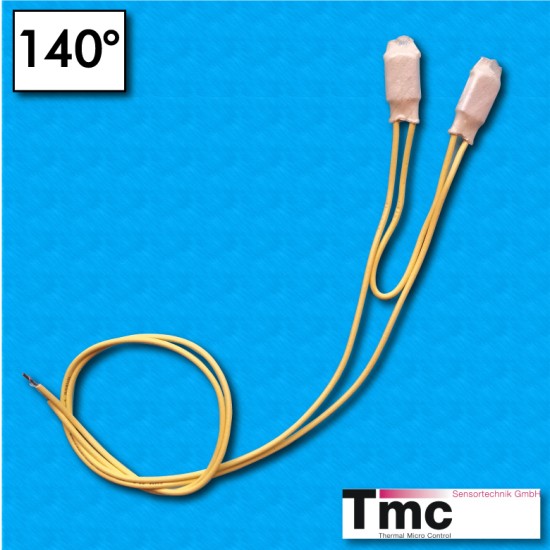 Thermal protector C1B - Temperatura 140°C - Radox cables 300/100/300 mm - Rated current 2,5A