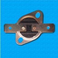 Thermostat KSD301 at 128°C - Normally closed contacts - Horizontal terminals - With round clip - Rated current 10A
