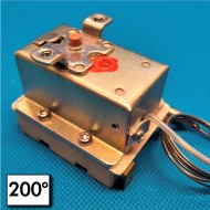 Termostato de bulbo - 200°C - Rearme manual - 2 Polos (DPST) - Diametro bulbo 5x61 mm - Corriente nominal 20A/250V