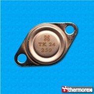 Termostato TK24-HT a 250°C - Contactos normalmente cerrados - Terminales vertical - Con brida mobil - Cuerpo ceramico