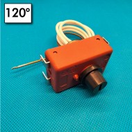 Bulb thermostat - 120°C - Manual reset - 2 Poles - With capillary - Rated current 20A