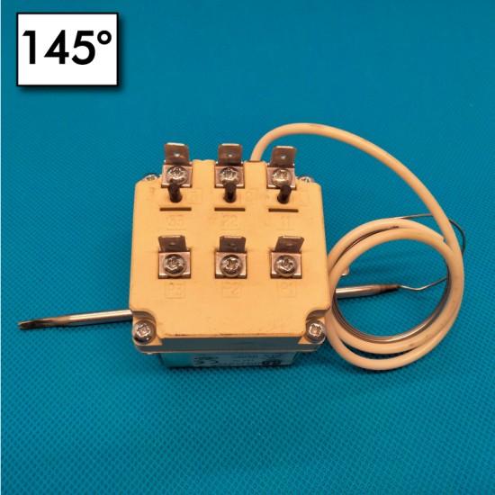 Bulb thermostat - 145°C - Manual reset - 3 Poles - Bulb dimensions 4x120 mm - Nominal current 20A